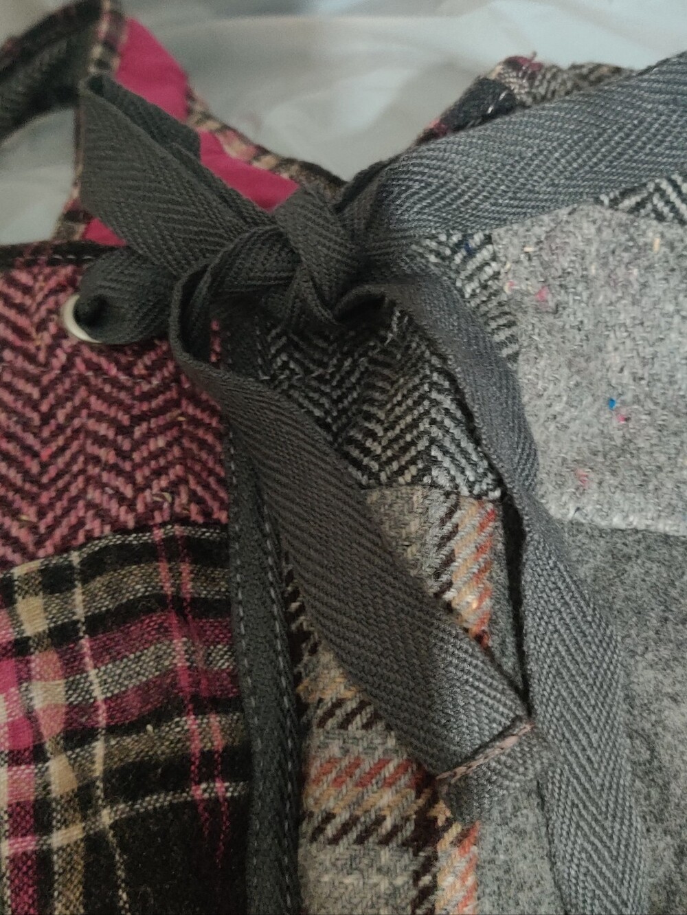 American Eagle Outfitters Gray, Magenta and Brown Flannel plaid Handbag - Picture 11 of 11